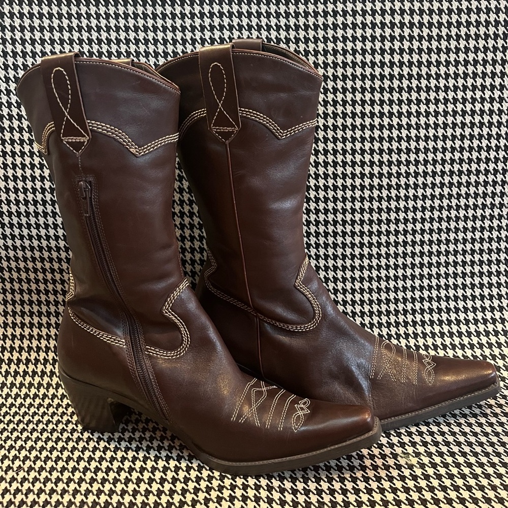 Ecco - Women’s Brown Leather Western Boots - Sz 40 or 9-9.5